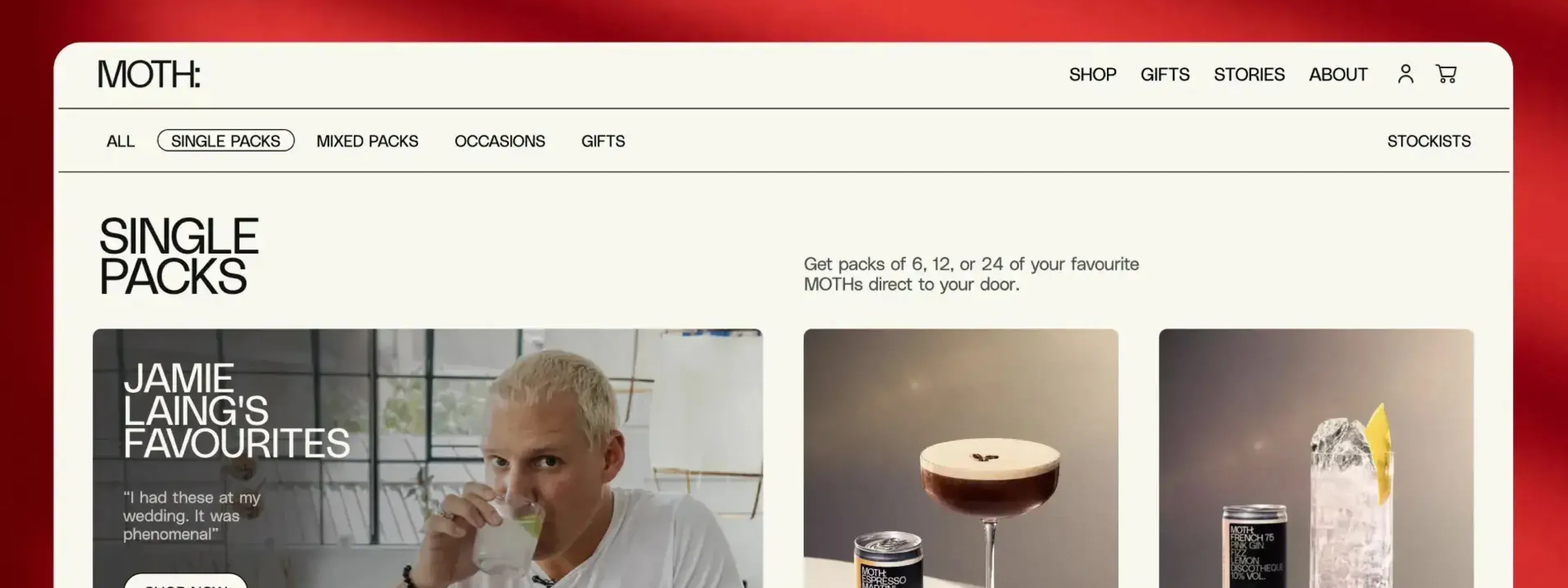 MOTH Drinks website